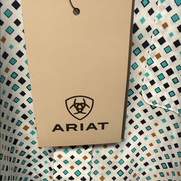 Ariat White Button-Down Shirt with Multi-Color Dot Print - Picture 2 of 6